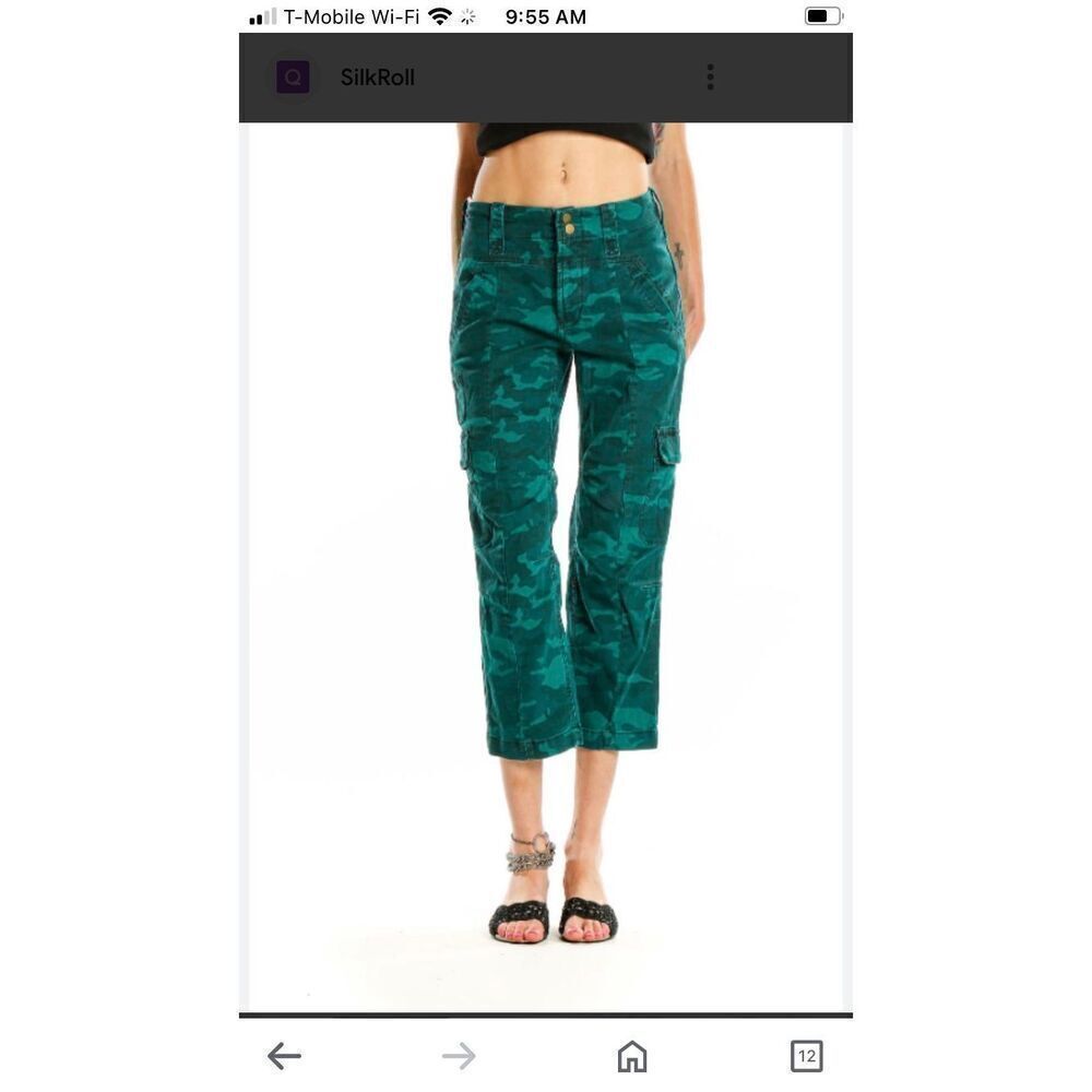 Anthropologie green camo cargo pants size 26